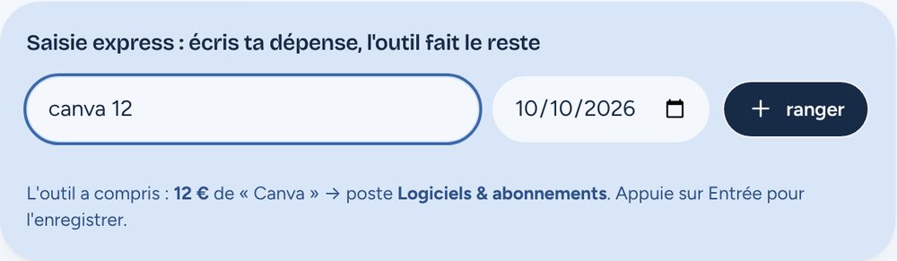 Une dépense en une phrase